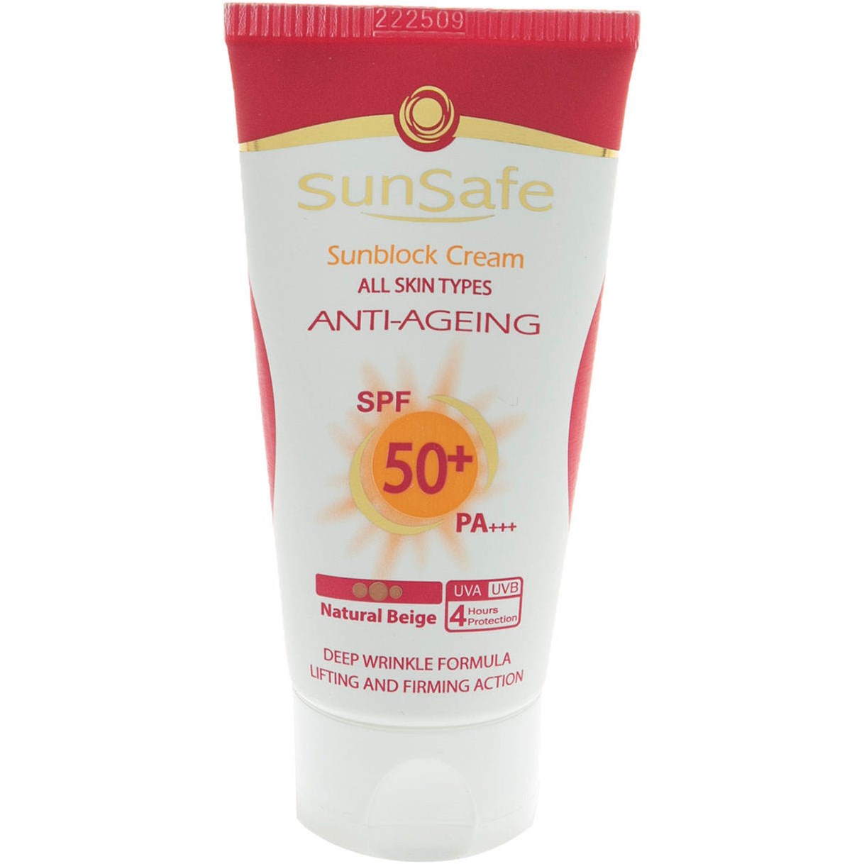 کرم ضد آفتاب +SPF50 ضد چروک سان سیف (بژ طبیعی)