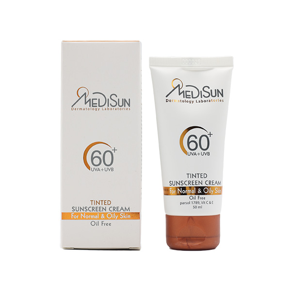 کرم ضد آفتاب رنگی SPF 60 پوست معمولی و چرب مدیسان