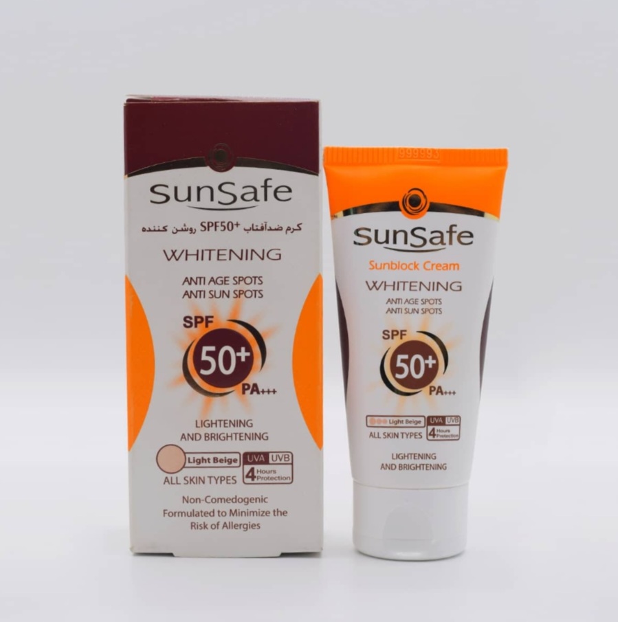 کرم ضد آفتاب روشن کننده +SPF50 بژ روشن سان سیف