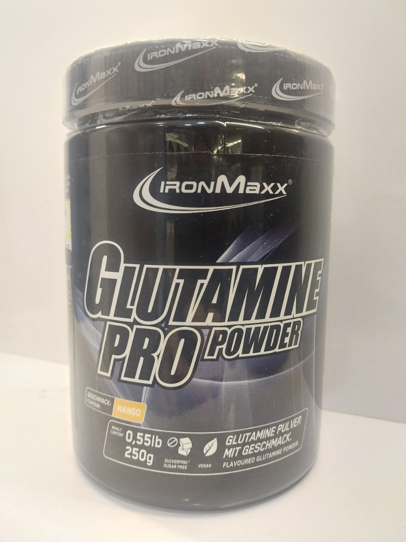 glutamine 250gr ironmaxx mango گلوتامین طعم انبه 250 گرمی آیرونمکس